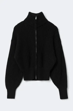 Gina Tricot Knitted zip cardigan Svart Online