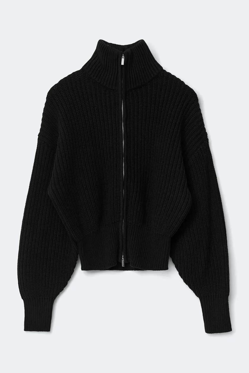 Gina Tricot Knitted zip cardigan Svart Online