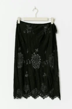 Gina Tricot Lace apron skirt Svart Outlet
