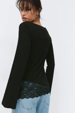 Gina Tricot ace detai boatneck top Svart Sale