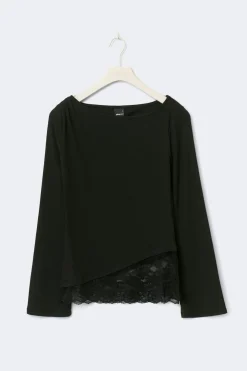 Gina Tricot ace detai boatneck top Svart Sale