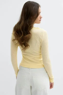 Gina Tricot ace detai button top Gul Best