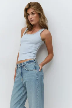 Gina Tricot ace detai tank Blå Outlet