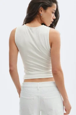 Gina Tricot ace detai tank Hvit Discount