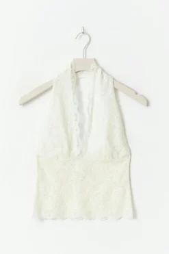 Gina Tricot ace haterneck top Hvit New
