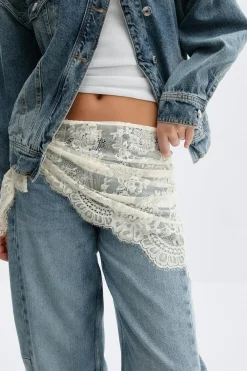 Gina Tricot Lace hip scarf Hvit Discount