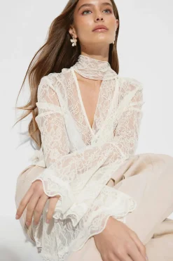 Gina Tricot ace ong eeve top Hvit Online