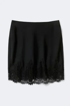 Gina Tricot Lace satin mini skirt Svart Best