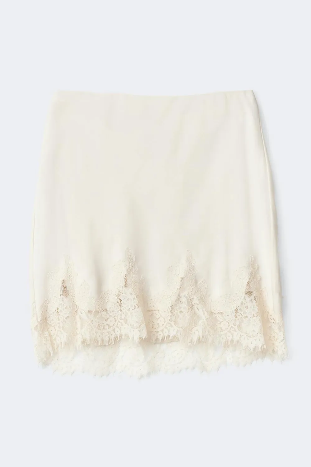 Gina Tricot Lace satin mini skirt Hvit Best