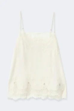 Gina Tricot Lace satin singlet Hvit Online