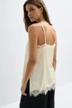 Gina Tricot Lace singlet Hvit Outlet