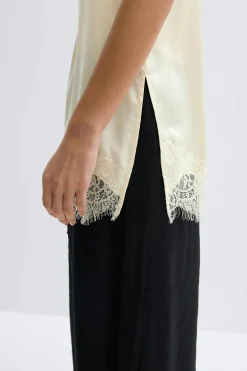 Gina Tricot Lace singlet Hvit Outlet