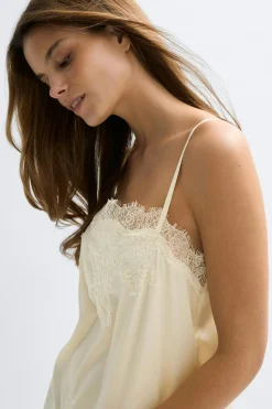 Gina Tricot Lace singlet Hvit Outlet