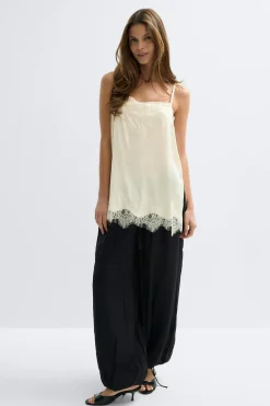 Gina Tricot Lace singlet Hvit Outlet