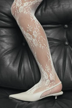 Gina Tricot Lace tights Hvit Sale
