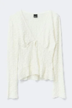 Gina Tricot ace v-neck top Hvit Sale