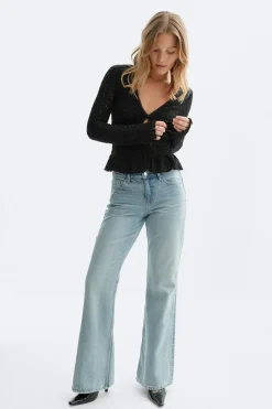 Gina Tricot ace v-neck top Svart Hot