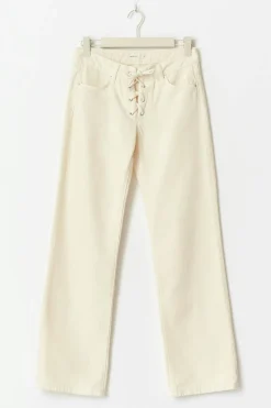 Gina Tricot Lacing jeans Hvit New