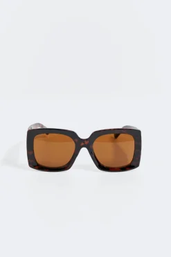 Gina Tricot large square sunglasses Brun Online