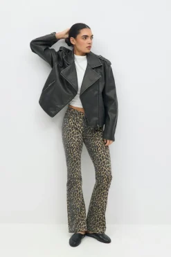 Gina Tricot Leopard bootcut jeans Brun Best