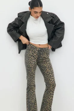Gina Tricot Leopard bootcut jeans Brun Best