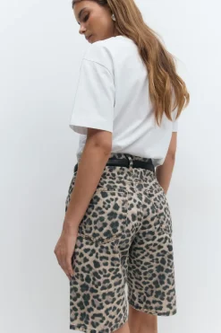 Gina Tricot Leopard denim jorts Beige Hot