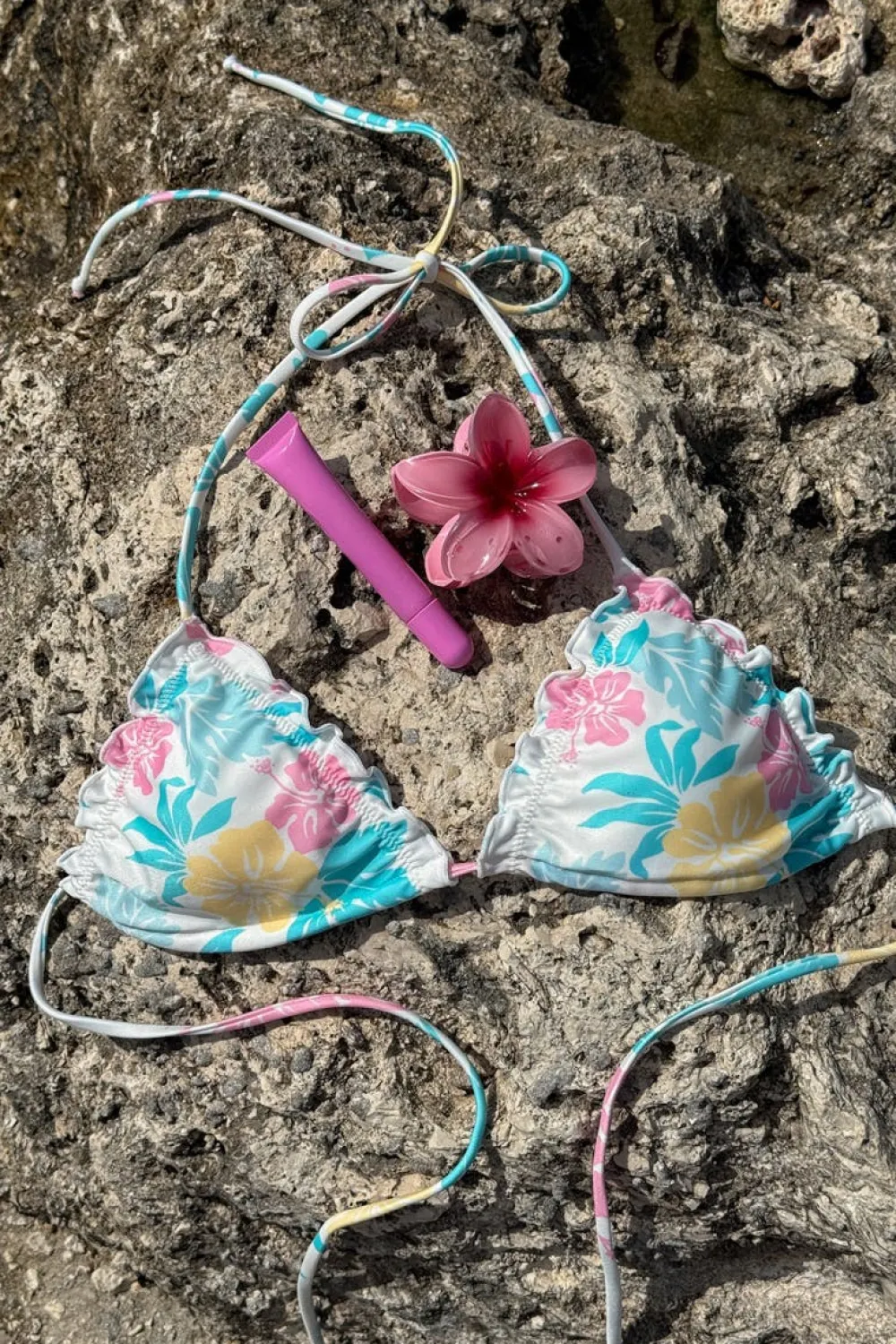 Gina Tricot 14+ exi triange bikini top Blå Discount