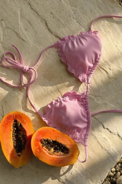 Gina Tricot 14+ exi triange bikini top Rosa New