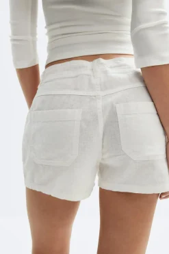 Gina Tricot Linen blend mini cargo shorts Hvit Sale