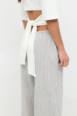 Gina Tricot inen bend trouer Grå Outlet