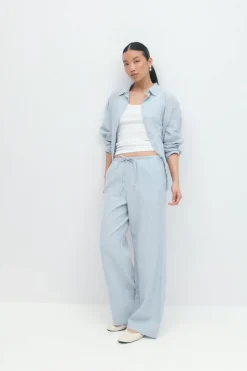Gina Tricot inen bend trouer Blå