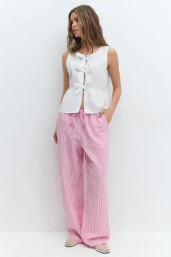 Gina Tricot inen bend trouer Rosa Clearance
