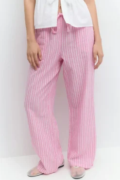 Gina Tricot inen bend trouer Rosa Clearance