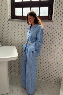 Gina Tricot inen bend trouer Blå Discount