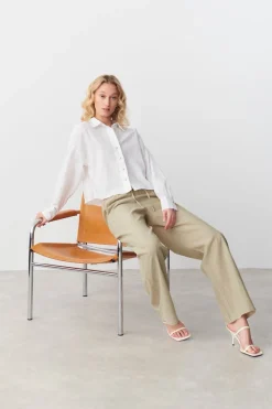 Gina Tricot inen bend trouer Hvit