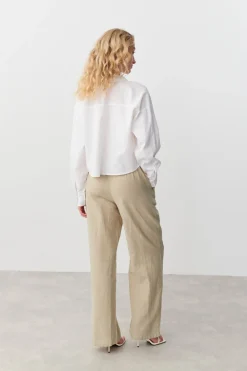 Gina Tricot inen bend trouer Hvit