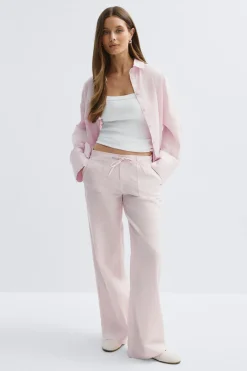 Gina Tricot Linen blend trousers Rosa New