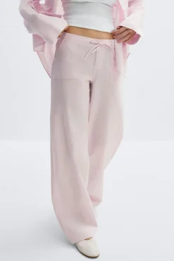 Gina Tricot Linen blend trousers Rosa New