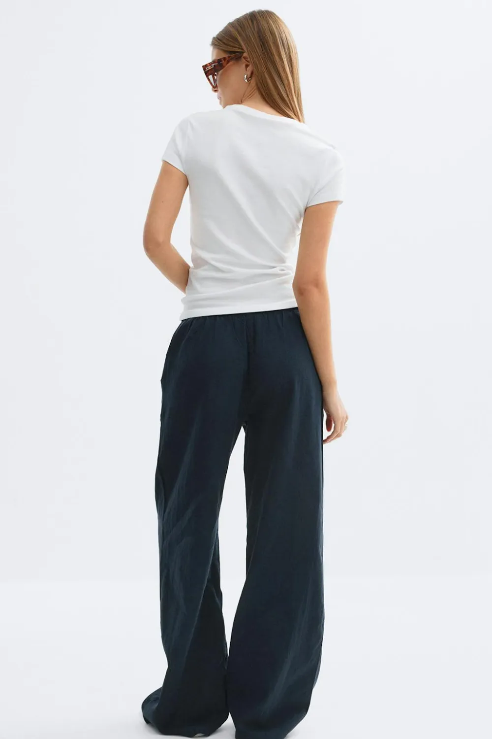 Gina Tricot inen bend trouer Blå Outlet