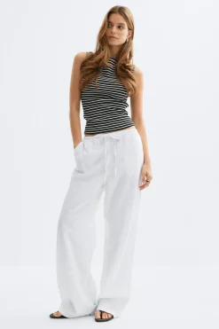 Gina Tricot inen bend trouer Hvit Discount
