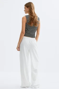 Gina Tricot inen bend trouer Hvit Discount