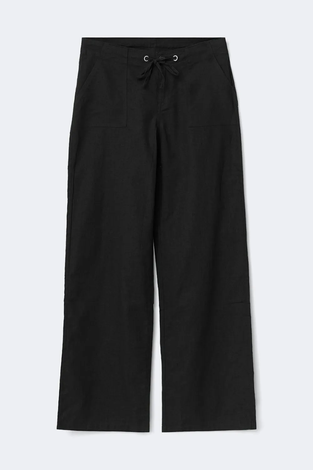 Gina Tricot Linen blend trousers Svart Outlet