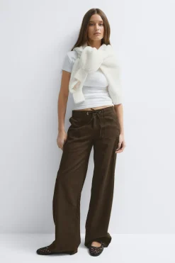 Gina Tricot Linen blend trousers Brun Hot