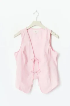 Gina Tricot Linen blend vest Rosa Hot