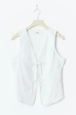Gina Tricot Linen blend vest Hvit New