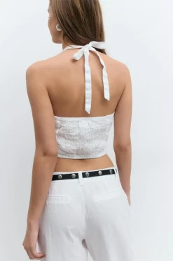 Gina Tricot inen haterneck vet Hvit New