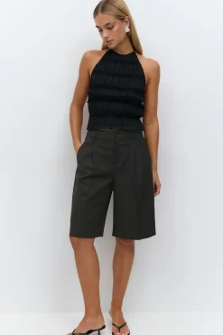 Gina Tricot Long bermuda shorts Svart Online