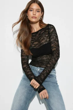 Gina Tricot ong eeve body Svart Outlet