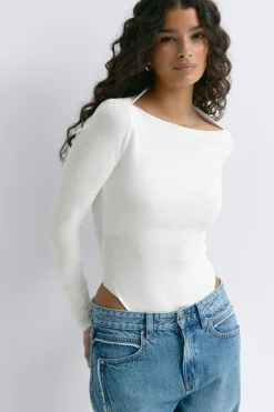Gina Tricot ong eeve body Hvit Clearance