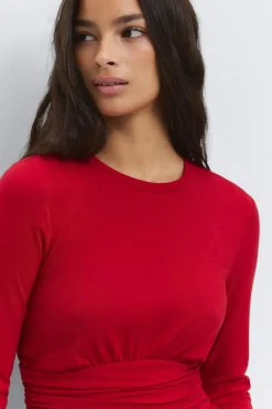 Gina Tricot ong eeve pepu top Rød Hot